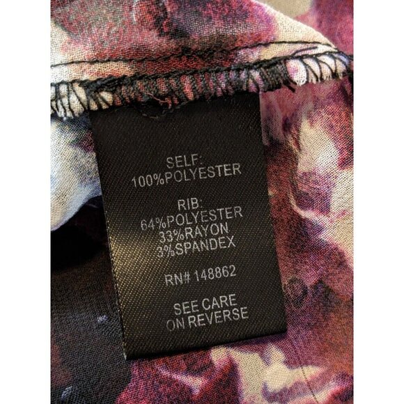 Torrid Womens Plus 1X Sheer Blouse Top Black Dark Floral Swiss Dot Whimsygoth - Picture 8 of 8